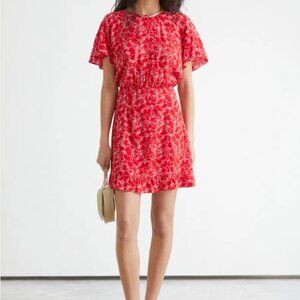 & Other Stories Batwing Sleeve Ruffle Mini Dress